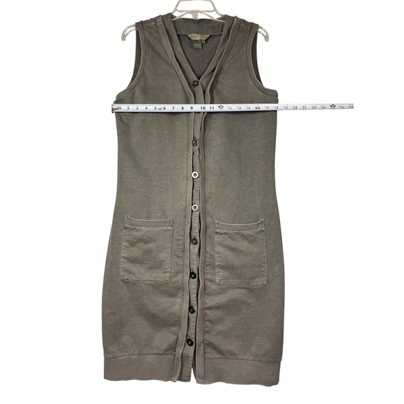 The Territory Ahead 100% Cotton Gray Sleeveless Button Down Dress, Size Large - Picture 3 of 6